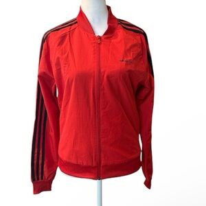 Adidas Neo Women's Vibrant Red‎ Windbreaker Jacket Medium